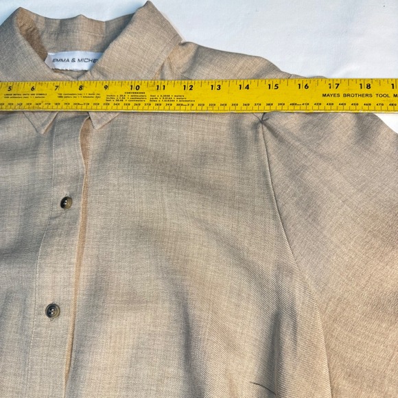 Emma & Michele Size XL Beige Textured Tunic Dress Ruffle Hem Boho - Picture 6 of 8